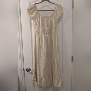 SOLD! Peasant Prairie Flowy Linen blend Dress
